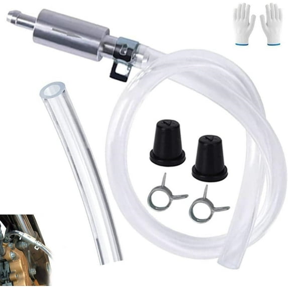 Brake Bleeder Hose, 2025 New One Way Check Valve Tube Bleeding Tool Kit for Car Motorcyle Clutch, Universal Hydraulic Fluid Bleeder, 2 Screw Caps, Spring Clamps