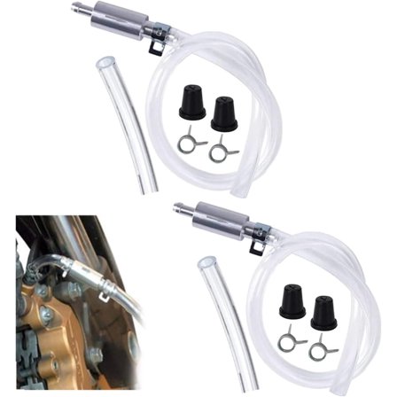 Brake Bleeder Hose, 2025 New One Way Check Valve Tube Bleeding Tool Kit for Car Motorcyle Clutch, Universal Hydraulic Fluid Bleeder, 2 Screw Caps, Spring Clamps