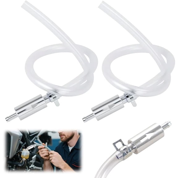 Brake Bleeder Hose, 2025 Upgraded One Way Check Valve Tube Bleeding Tool Kit for Car Motorcycle Clutch, Universal Brake Fluid Bleeder Kit Brake Bleeder Valve for Hydraulic Brake System (2Pcs)