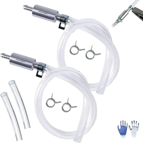 Safeydaddy Motorcycle Brake Bleeder Hose Kit with One-Way Check Valve - Aluminum Alloy & High-Temp Rubber - 14.17 & 5.9 Hoses for Car Truck SUV Bike Hydraulic Brake Maintenance (2pcs)