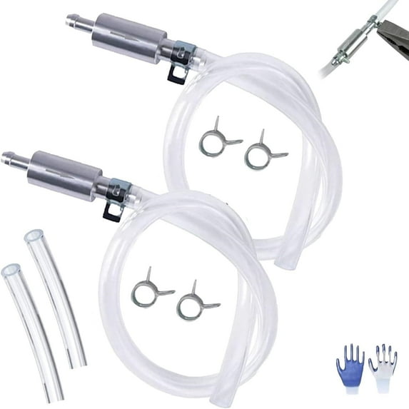 Safeydaddy Motorcycle Brake Bleeder Hose Kit with One-Way Check Valve - Aluminum Alloy & High-Temp Rubber - 14.17 & 5.9 Hoses for Car Truck SUV Bike Hydraulic Brake Maintenance (2pcs)