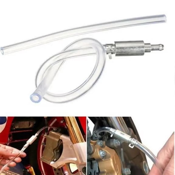 Brake Bleeder Hose Kit, 2-Pack One-Way Check Valve Tube with Clamps, 19.7 in Clear Hose for Car, Motorcycle & Hydraulic Clutch/Brake Bleeding