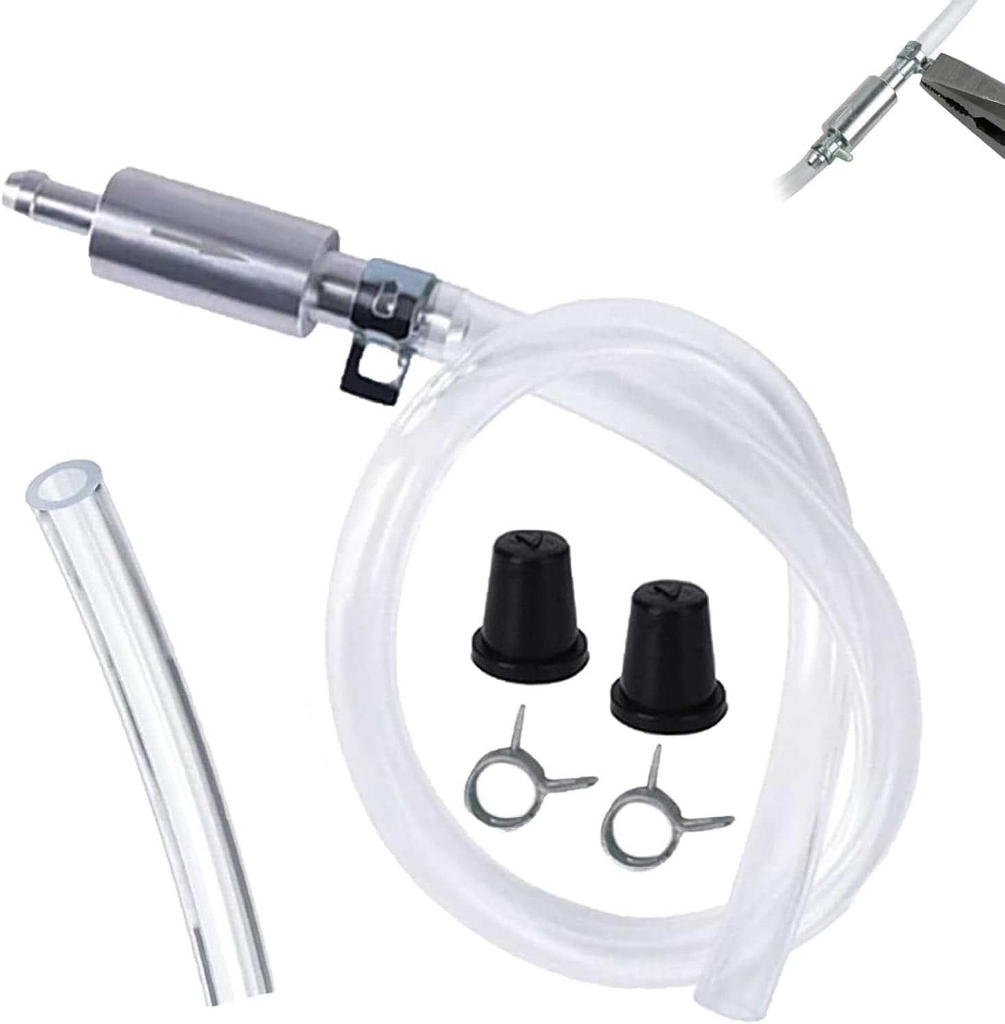 Brake Bleeder Hose Kit with One Way Valve Tube - Universal Essential Tool for Motorcycle Clutch & Hydraulic Brake Bleeding, Check Valve Ensures Air-Free System (1-Pcs)