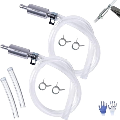Brake Bleeder Hose One Way Check Valve Tube Bleeding Tool Kit for Car Motorcycle Clutch, Universal Brake Fluid Bleeder Kit for Hydraulic Brake System, Soft Tube with Metal Clips(2pcs)