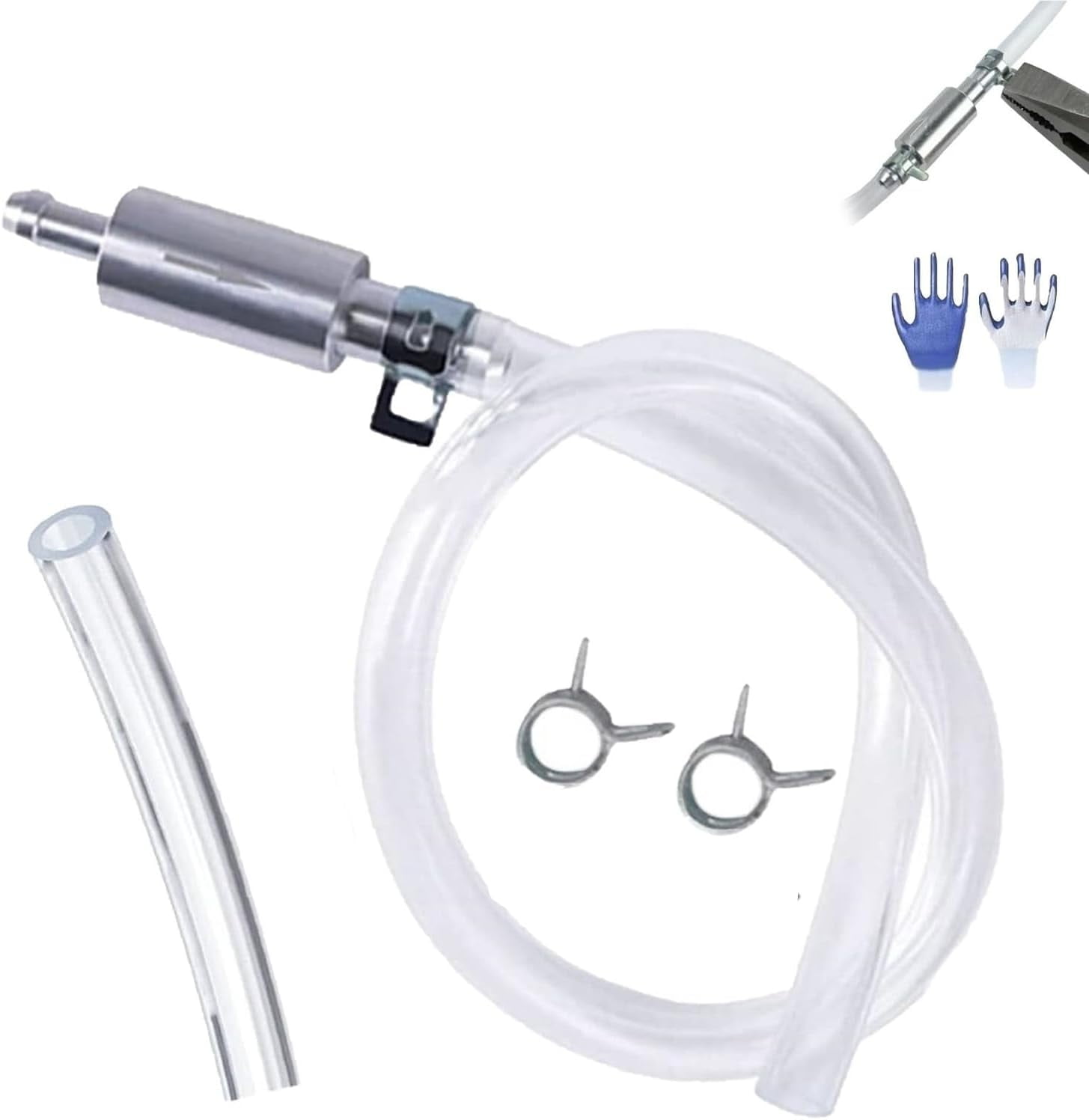 Brake Bleeder Hose - One Way Check Valve Tube Bleeding Tool Kit for Car Motorcycle Clutch, Universal Brake Fluid Bleeder Kit for Hydraulic Brake System, Soft Tube with Metal Clips(3pcs)