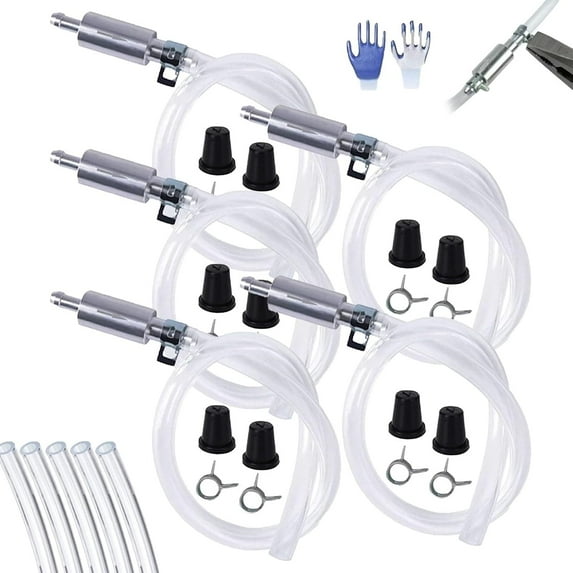 Brake Bleeder Hose One Way Check Valve Tube Bleeding Tool Kit for Hydraulic System Bleeding, Universal Motorcycle Accessories Brake Fluid Bleeder Repair Kit for Car Clutch(5pcs)