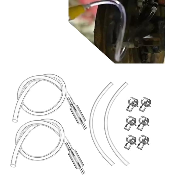 Brake Bleeder Hose- One Way Check Valve Tube Bleeding Tool Kit for Motorcycle Clutch, Brake Bleeder Kit for Hydraulic System Bleeding, One Way Brake Bleeder Valve for Car Motorbike 2PCS
