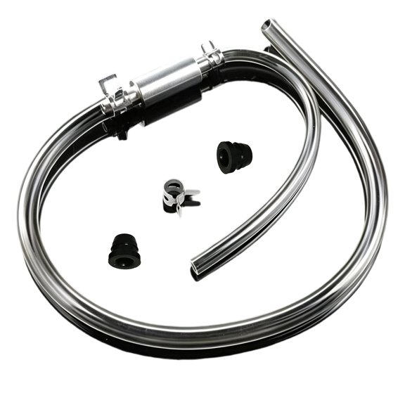 Brake Bleeder Hose Set with Inline Check Fitting, Clear Fluid Line and Metal Body for Motorcycle Hydraulic Brake Service