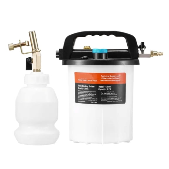 Brake Bleeder Kit, 3L Brake Fluid Extractor with 1L Siphon Refilling Bottle & 13 Hose Connectors, Complete Brake Fluid Bleeder Kit with Extended Silicone Hose & Handle, Fit for Most Vehicles