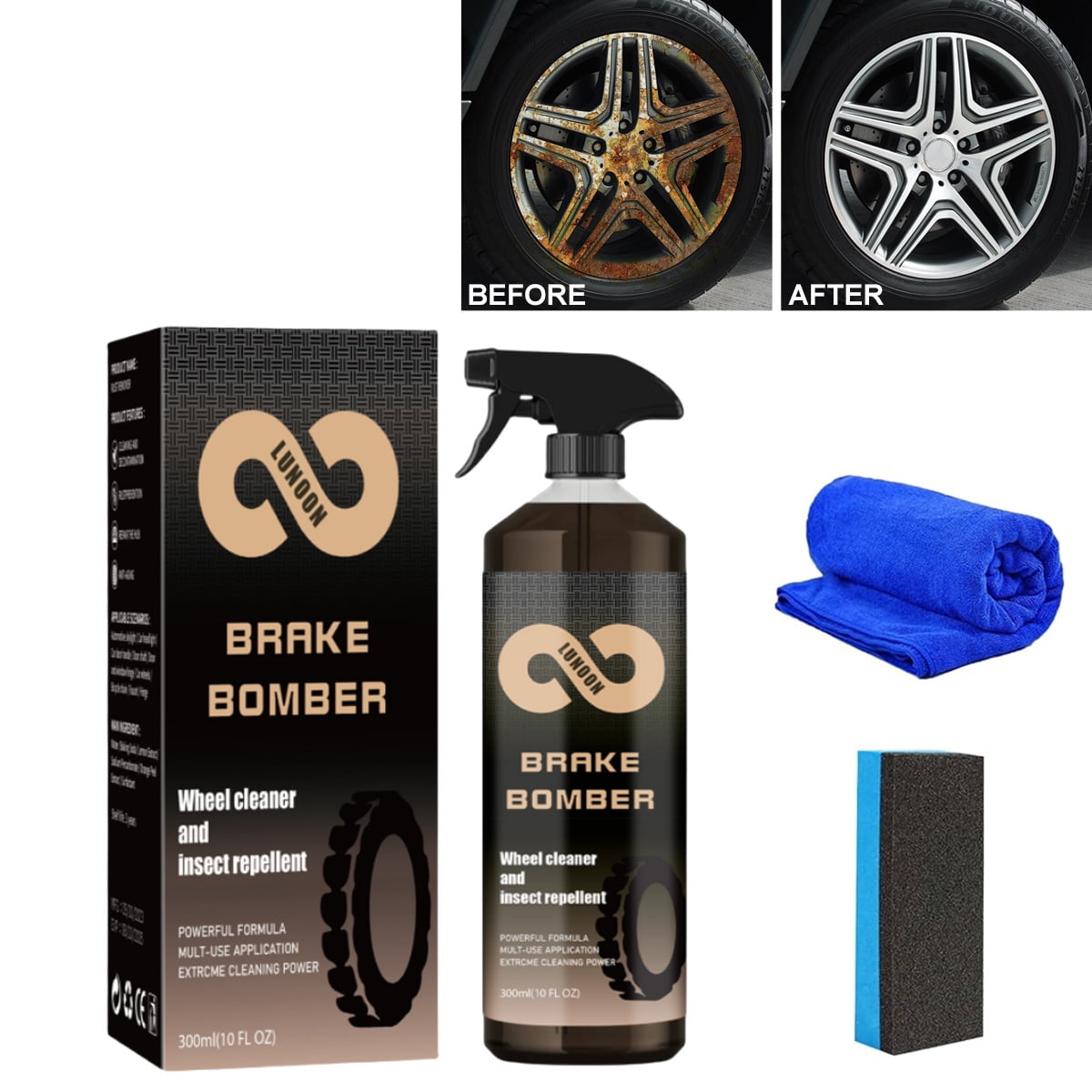 Brake Bomber Wheel Cleaner, Non-Acid Truck & Car Wheel Cleaner Spray and  Bug Remover, Perfect for Cleaning Wheels and Tires, Safe on Alloy, Chrome