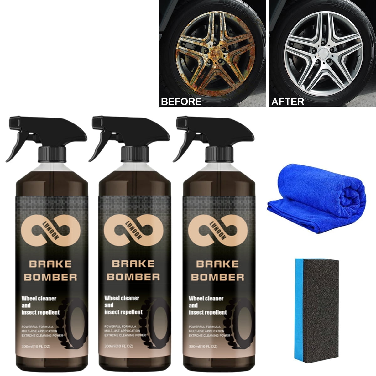  Brake Bomber Wheel Cleaner and Bug Remover, Break Bomber Ruins  Wheels, Powerful Non-Acid Truck & Car Wheel Cleaner, Safe On Alloy, Chrome,  Painted Wheels Upgrade (100ml, 1 Set) : Automotive