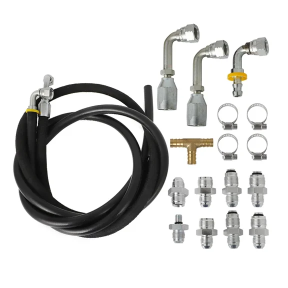 Brake Booster Hydraulic High Pressure Hose Kit with AN Fittings, Compatible with Select GM Hydro-Boost Systems, 3-Line Set