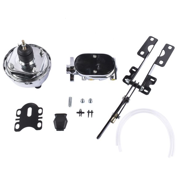 Brake Booster Master Cylinder Conversion Kit for Ford Fairlane/Torino/Ranchero 1966-1973 - Power Brake Booster Assembly, 4-Bolt Mounting, 9/16" & 1/2" Ports, 1" Bore