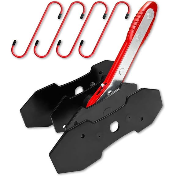 Brake Caliper Compression Tool,Caliper Piston Compressor Tool with Extra 2Pcs Large Plates 1.57"-2.95" for Disc Brake Pad Spreader,Brake Caliper Press Tool with 4 Break Caliper Hangers,Red