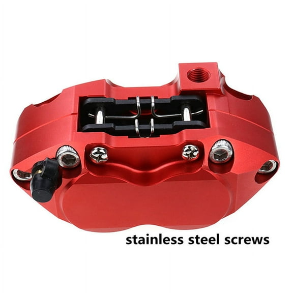 Brake Caliper Front Rear Disc Master Cylinder Adapter 4 Piston 82mm Mounting Red
