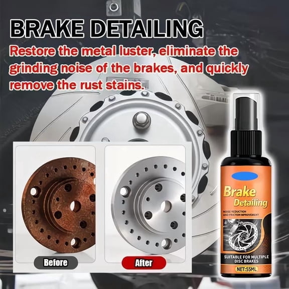 Brake Disc Lubricant And Rust Remover Kit 55 ml With Sponge And Towel, AntiRust AntiSqueak Spray For Automotive Brake Maintenance, Reduces Noise, Protects Parts, Easy DIY Daily Care Set