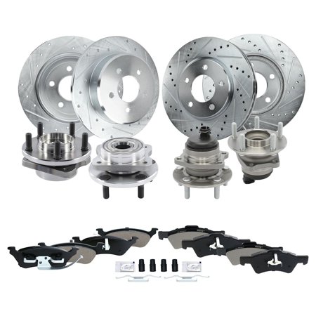 Brake Disc and Pad Kit KIT Compatible: Dodge Grand Caravan 2001-2007, Chrysler Town & Country, Caravan 4-Wheel ABS, With Front Disc, With Rear Disc, FWD Front and Rear