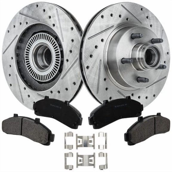 Brake Disc and Pad Kit For 1998-2002 Ford Ranger Front Left Right Cross-drilled