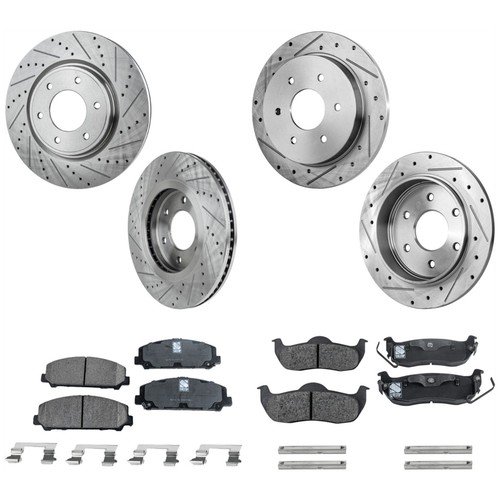 Brake Disc and Pad Kit For 2008-2015 Nissan Titan Front and Rear