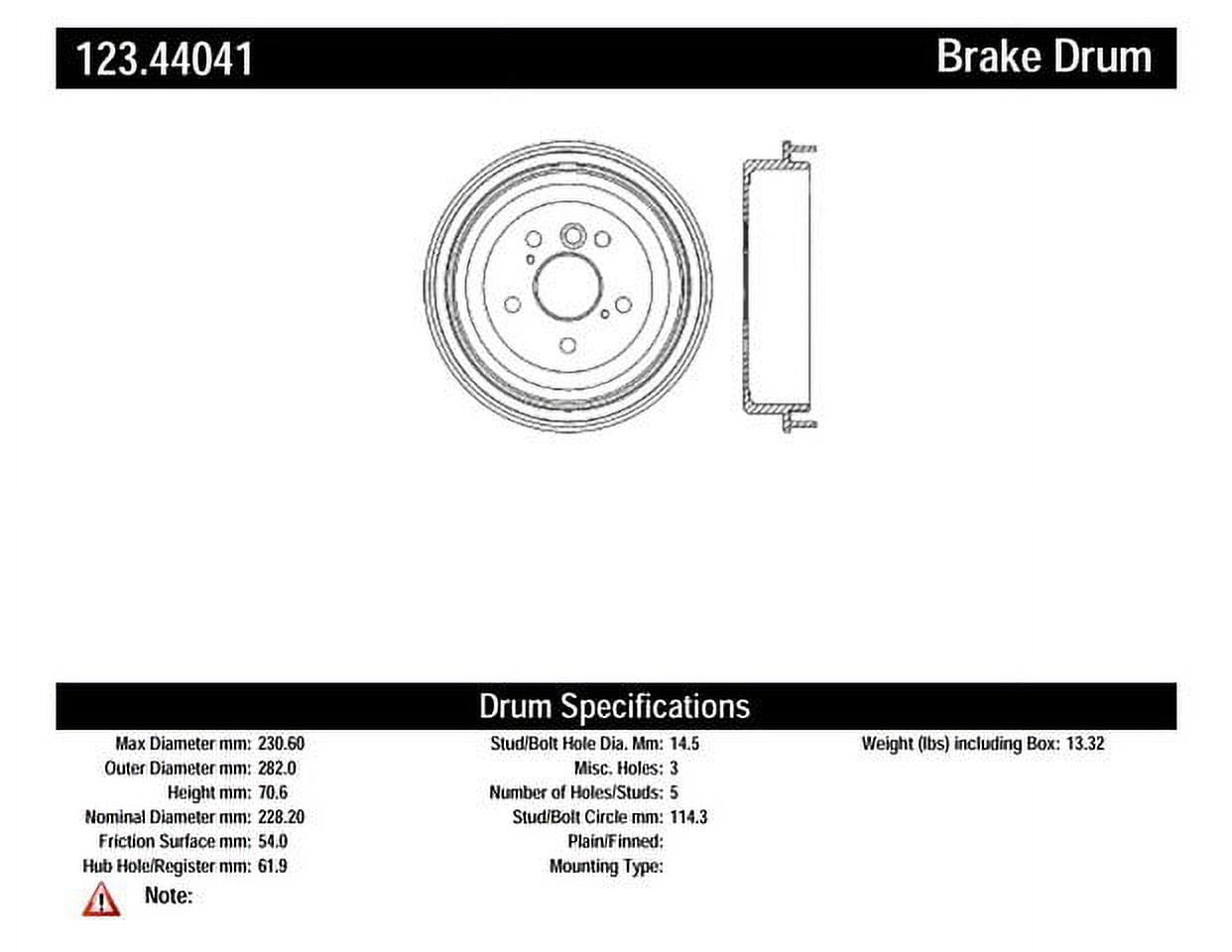 Brake Drum Fits select 20022004 TOYOTA CAMRY, 20052006 TOYOTA CAMRY
