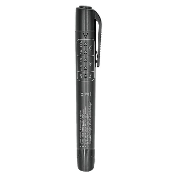 Brake Fluid Tester Pen,Reusable Brake Fluid Moisture Tester,Brake Fluid Liquid Tester Pen with 5 LED Indicators,5.9 inch Auto Brake Diagnostic Checker Tool for Brake Fluid (Black)