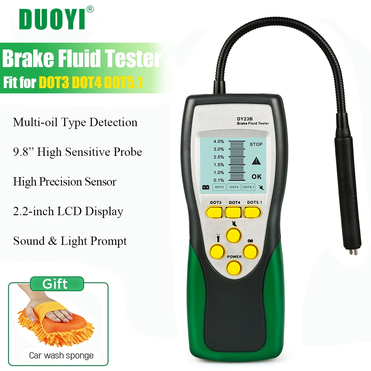 Brake Fluid Tester, Universal DOT3 DOT4 DOT5.1 Brake Fluid Moisture