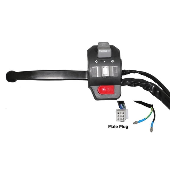 Brake Lever Controller - Left controller with switches and brake lever for GY6/QMB139 (Male Plug)