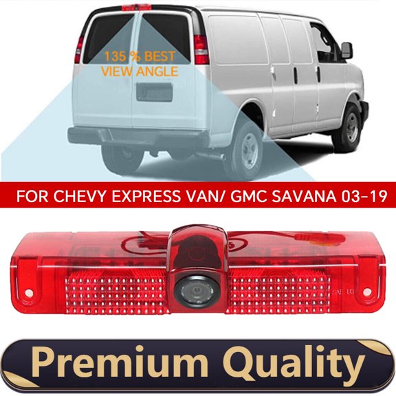 Brake Light Backup Camera for Chevy Express Van GMC Savana 2003-2019, 170 Rear View Parking Camera IP68 Waterproof with Night Vision