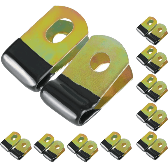Brake Line Clip Set for 3/16" Tube, Cushioned Clip, 20 Pcs Steel Clips with Rubb