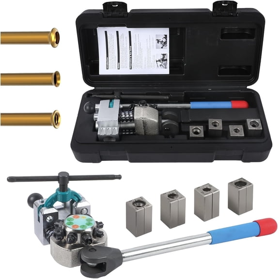Brake Line Flaring Tool Kit, 45° Single, Bubble, Double Flares, Brake Line & Tubing Flaring Tool, for 3/16", 1/4", 5/16", 3/8", 4.75mm