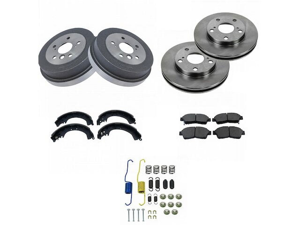 Brake Pad Rotor Shoe Drum Kit Compatible with 1992 2001 Toyota Camry 2.2L 4Cylinder 1993