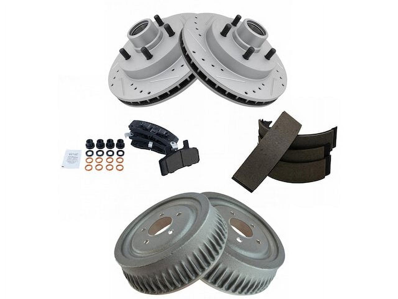 Brake Pad Rotor Shoe Drum Kit Compatible with 1996 2002 Chevy