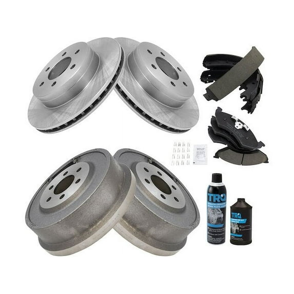 Brake Pad Rotor Shoe Drum Kit - Compatible with 2000 - 2002 Dodge Dakota 2001
