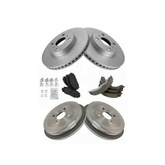 Brake Pad Rotor Shoe Drum Kit - Compatible with 2007 - 2018 Toyota Yaris 2008 2009 2010 2011 2012 2013 2014 2015 2016 2017