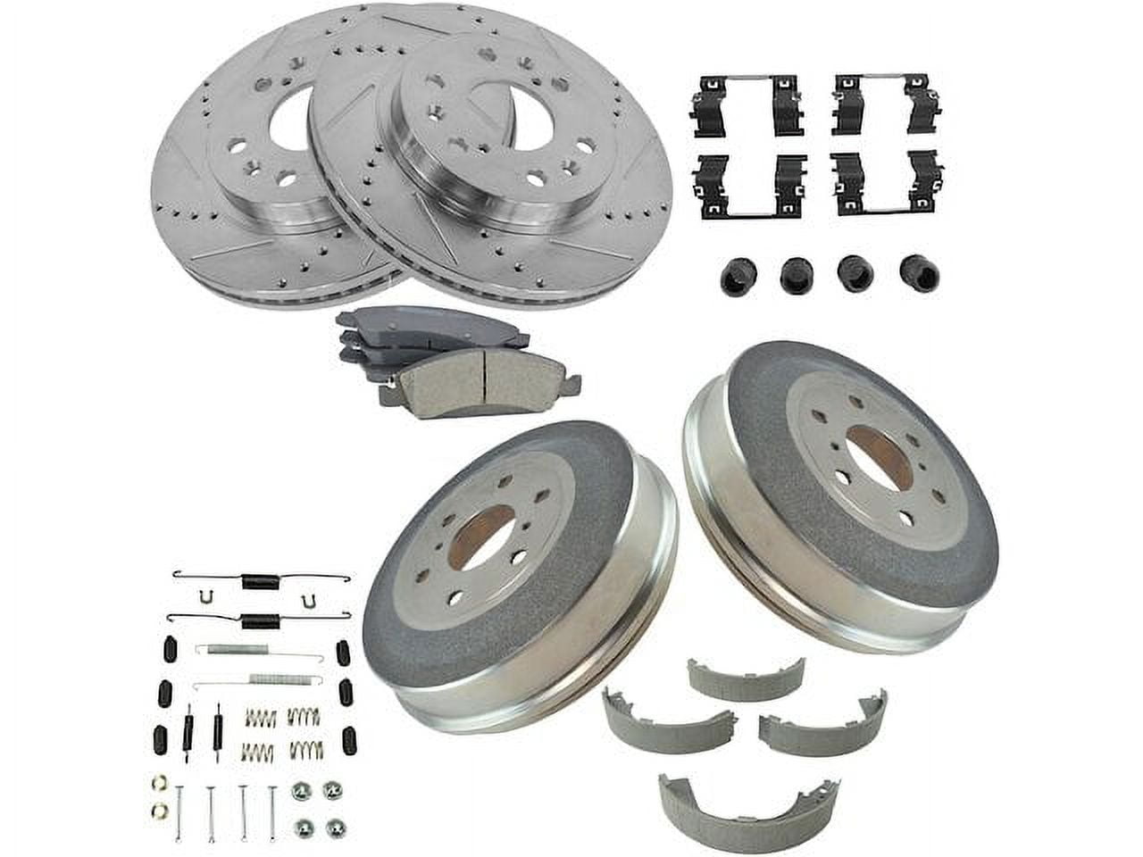 Brake Pad Rotor Shoe Drum Kit Compatible with 2009 2013 GMC Sierra