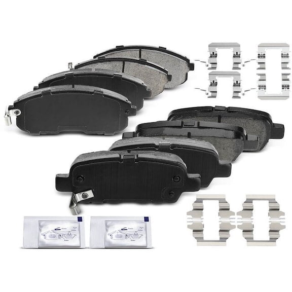 Brake Pad Set 8 - Compatible with 2011 - 2017 Nissan Juke 1.6L 4-Cylinder 2012 2013 2014 2015 2016