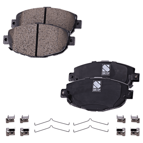 Garage-Pro Front Brake Pad Set Compatible with Lexus SC300 1999-2000, Lexus SC400 1996-2000 Ceramic, Hardware Includes (8) Pieces Pad Clip Retainer, (4) Pieces Pad Spreader Spring Wire form
