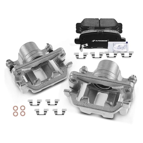 Brake Pad and Caliper Kit 6 - Compatible with 2003 - 2008 INFINITI FX35 Base 3.5L V6 2004 2005 2006 2007