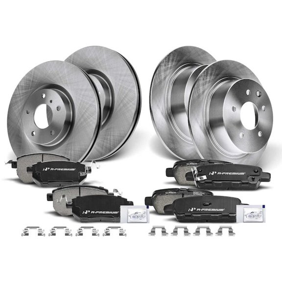 Brake Pad and Rotor Kit 12 - Compatible with 2004 - 2008 Nissan Maxima 3.5L V6 2005 2006 2007