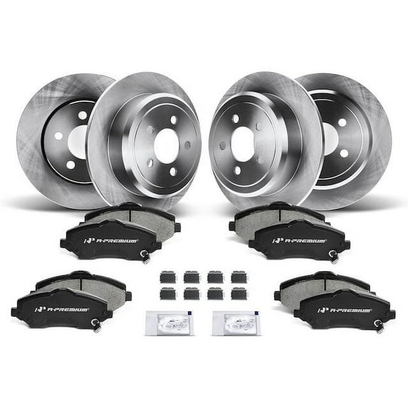 Brake Pad and Rotor Kit 12 - Compatible with 2007 - 2011 Dodge Nitro 2008 2009 2010