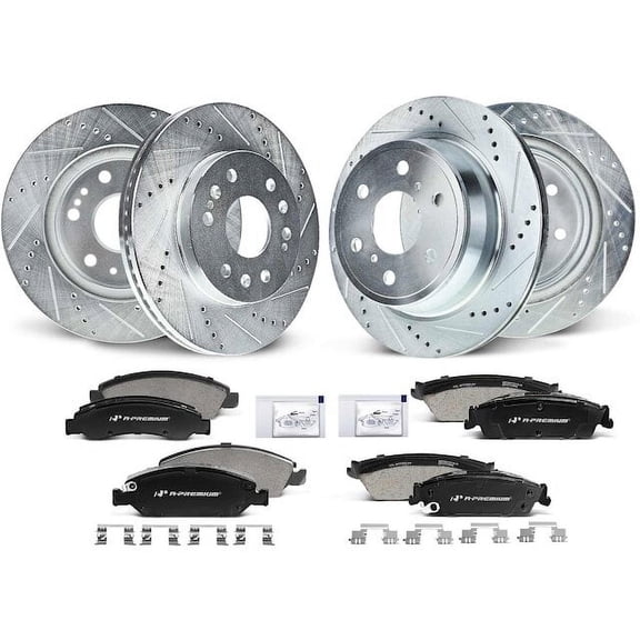 Brake Pad and Rotor Kit 12 - Compatible with 2008 - 2013 Chevy Avalanche 2009 2010 2011 2012