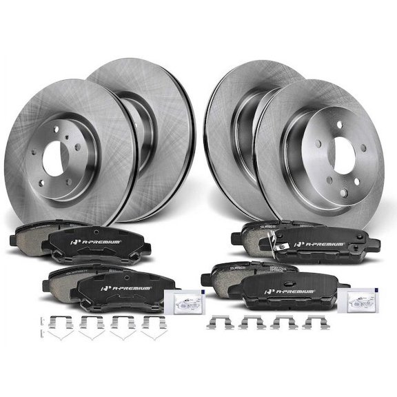 Brake Pad and Rotor Kit 12 - Compatible with 2009 - 2014, 2016 - 2017 Nissan Maxima 3.5L V6 2010 2011 2012 2013