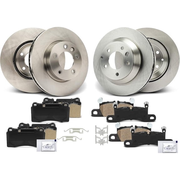 Brake Pad and Rotor Kit 12 - Compatible with 2011 - 2017 Volkswagen Touareg - Autopart Premium