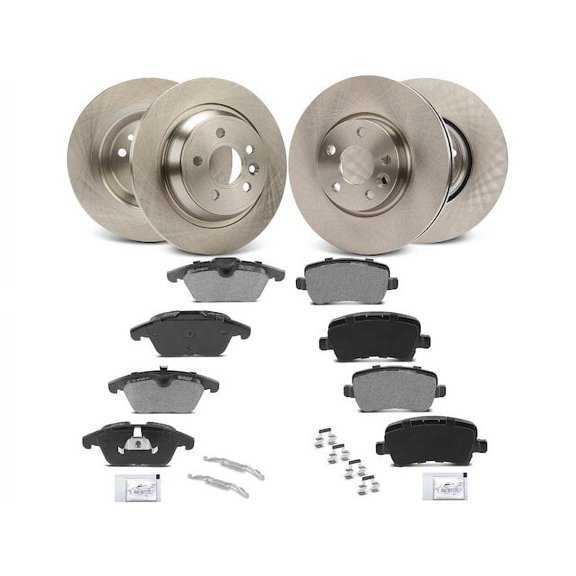 Brake Pad and Rotor Kit 12 - Compatible with 2012 - 2015 Land Rover Range Rover Evoque 2.0L 4-Cylinder 2013 2014