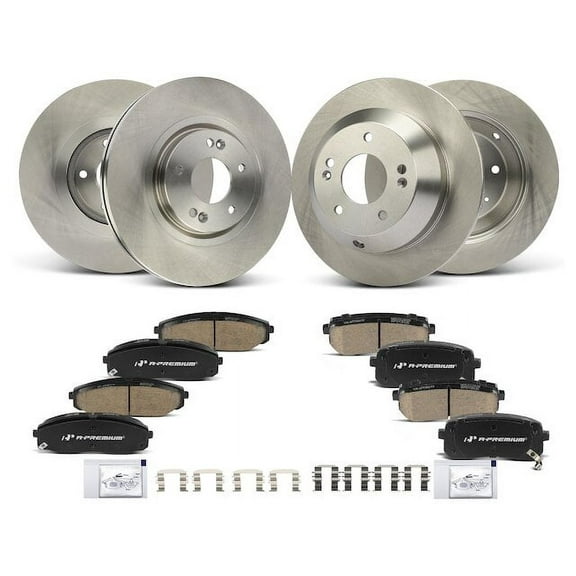 Brake Pad and Rotor Kit 12 - Compatible with 2015 - 2016, 2018 - 2019 Kia Sedona 3.3L V6