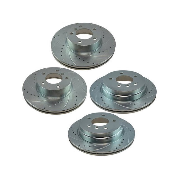 Brake Pad and Rotor Kit 4 Piece - Compatible with 2013 - 2015 BMW X1 2.0L 4-Cylinder 2014