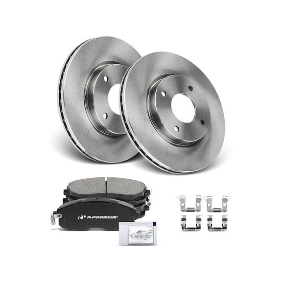 Brake Pad and Rotor Kit 6 - Compatible with 2009 - 2014 Nissan Cube 1.8L 4-Cylinder 2010 2011 2012 2013