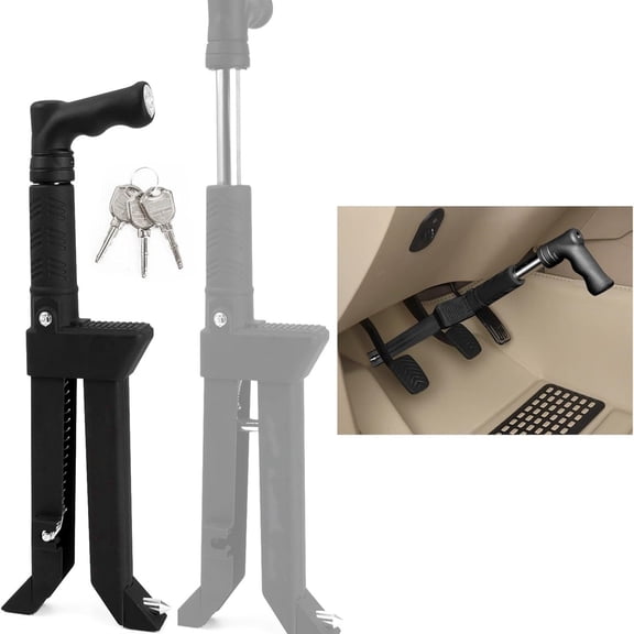 Brake Pedal Lock, Car Anti Theft Device Clutch Lock, Retractable Car Heavy Duty Vehicle Brake Locks for SUV, Auto, Van (5-15mm Pedal Stem Width)