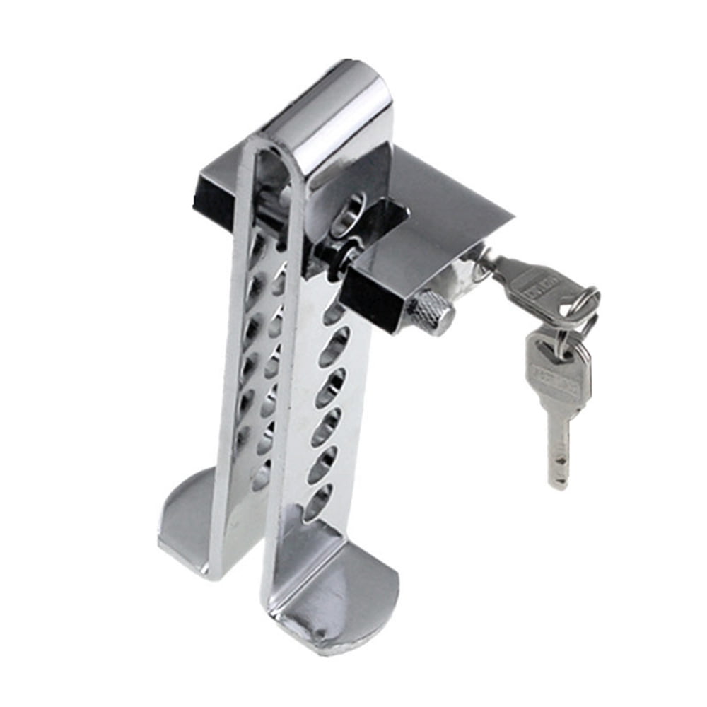 Brake Pedal Lock,Lock Adjustable Auto Brake Pedal Lock 8 Brake Clutch Stainless Steel 8 Lock -theft With Auto Stainless Steel -theft With 2 Brake Clutch Lock Hxber Steel 8 Brake Silver