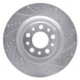 Brake Rotor Drilled And Slotted Silver for Alfa Romeo Stelvio (2018
